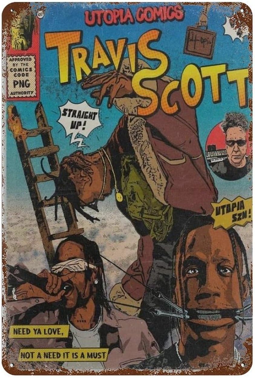 Home Bathroom Accessories - Poster Travis-Scott Vintage per Bagno e