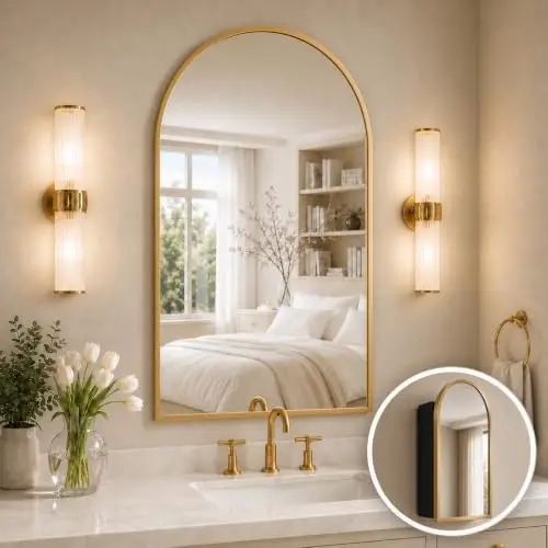 Bathroom Cabinet Mirror - Specchio per Armadietto Medicinali Arcuato, Nessun