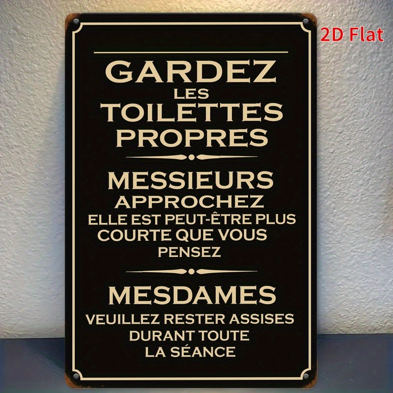 Home Bathroom Etiquette - Targa in metallo con le regole