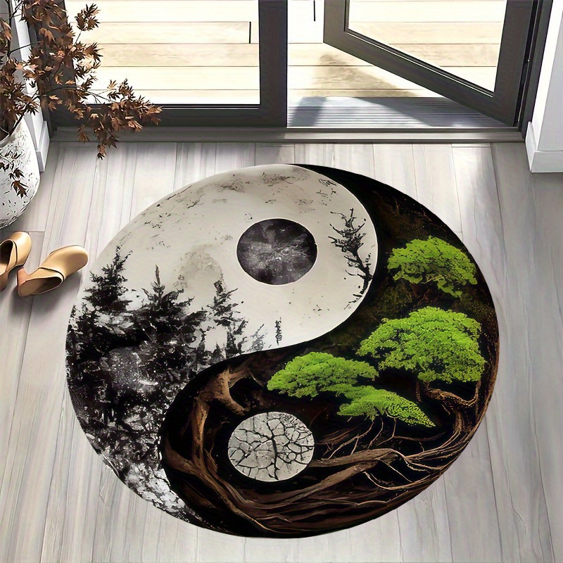 Home Bathroom Door Design - Tappetino rotondo per scena notturna in