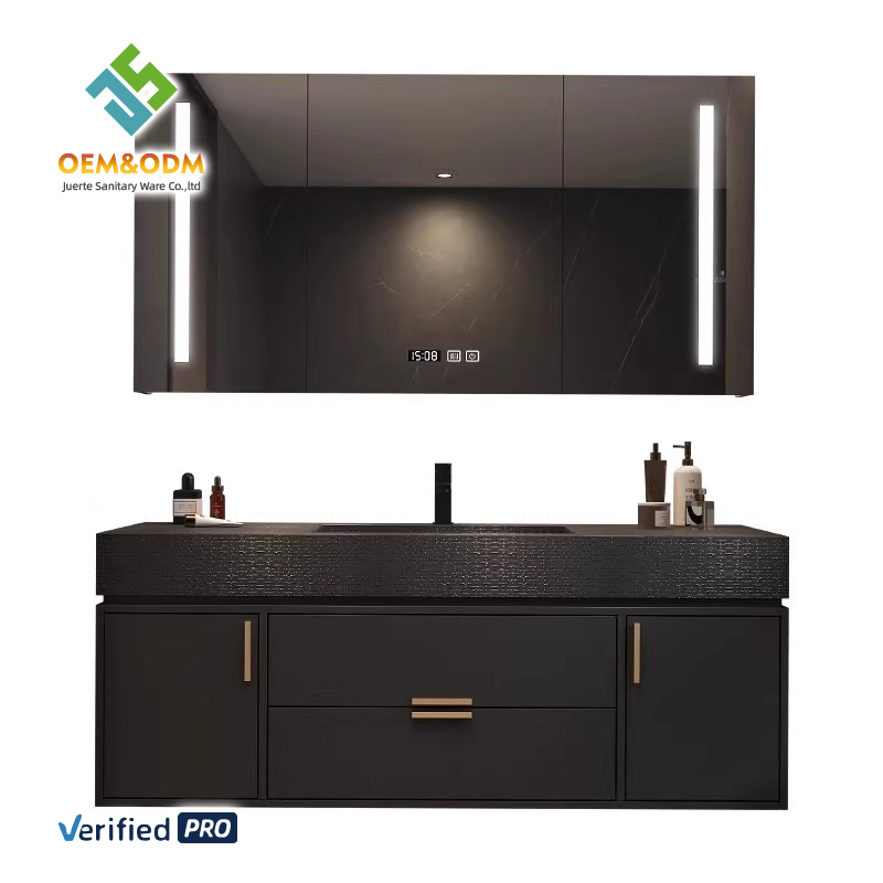 Bathroom Cabinet Mirror - Set Toeletta di Tendenza con Mobile,