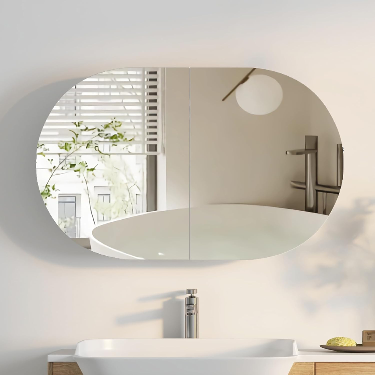 Armadietto da bagno ovale con  - Bathroom Cabinet Mirror recensione e prezzo