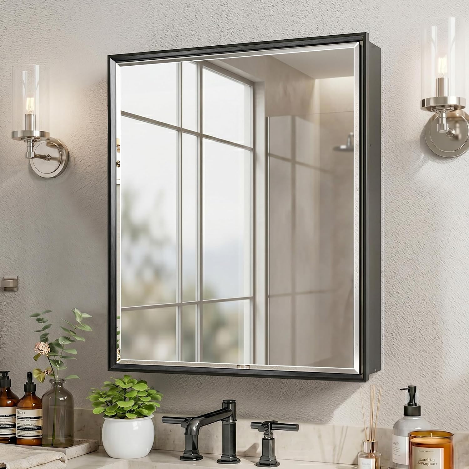 Mobiletto da bagno nero con sp - Bathroom Cabinet Mirror recensione e prezzo