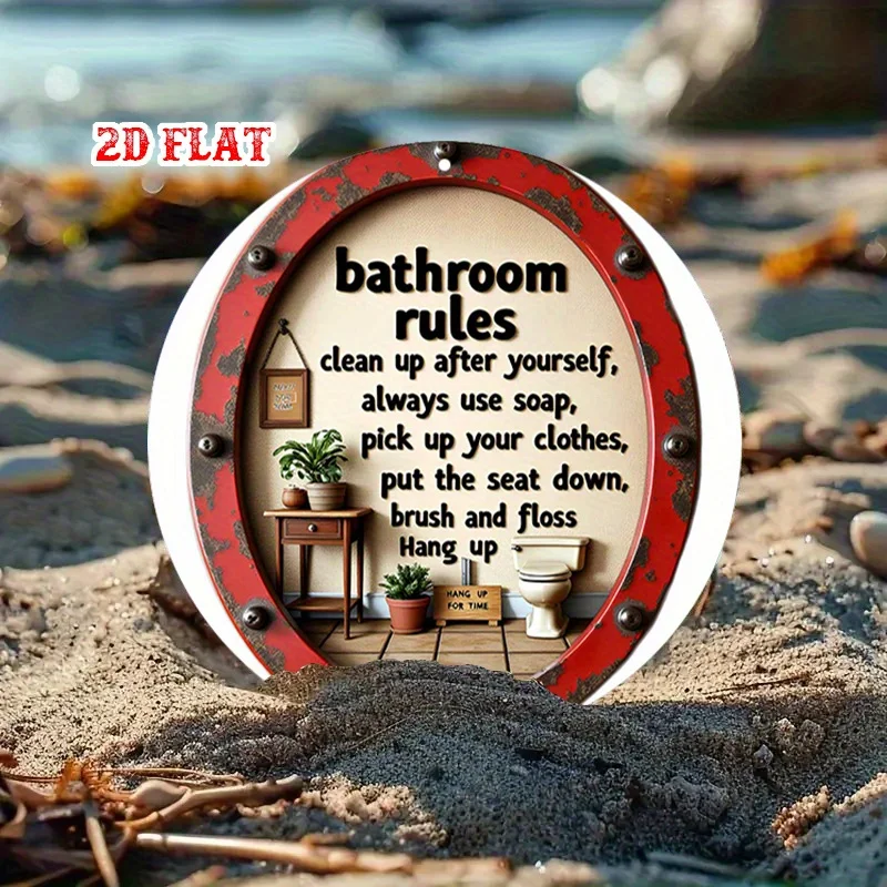 Targhetta in metallo con le re - Home Bathroom Etiquette recensione e prezzo