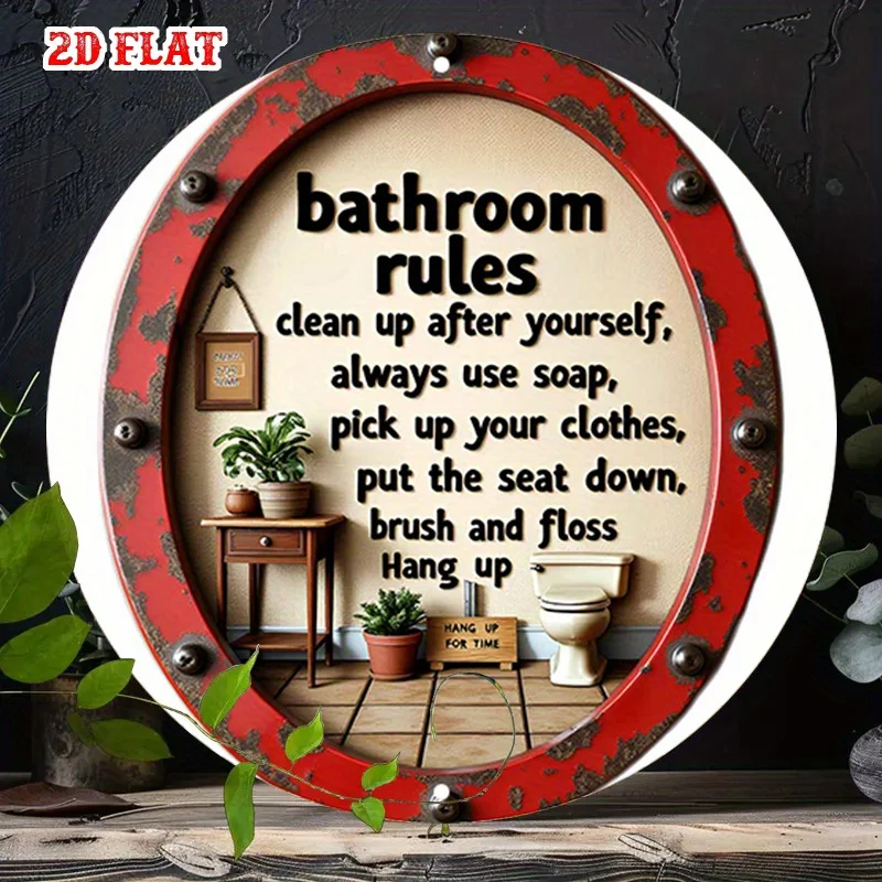 Targhetta in metallo con le re - Home Bathroom Etiquette recensione e prezzo